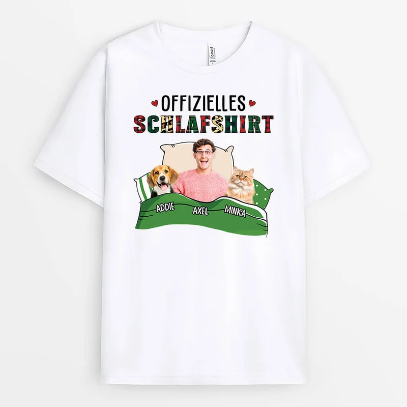 Offizielles Schlafshirt - Personalisiertes Geschenk | T-shirt für Tierliebhaber
