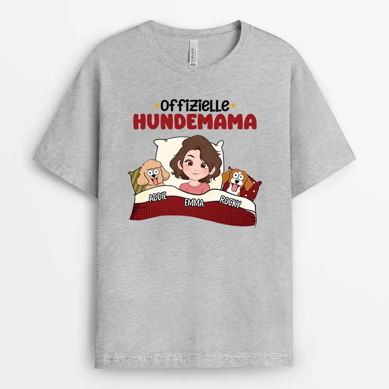 Offizielle Hundemama Hundepapa - Personalisiertes Geschenk | T-shirt für Hundeliebhaber