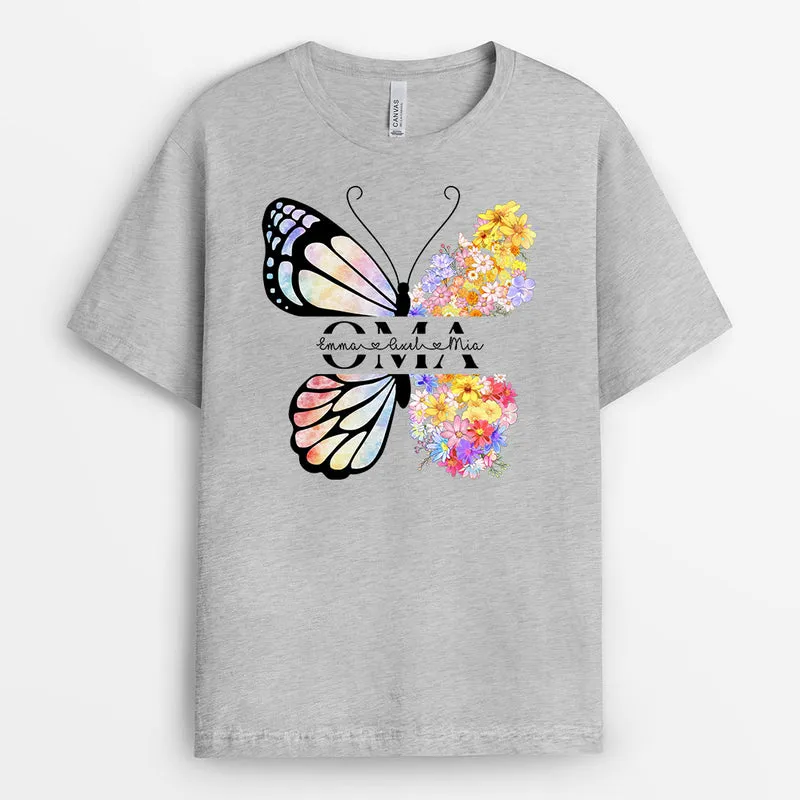 Schmetterling Mama Süße - Personalisierte Geschenke | T-Shirt für Mama/Oma