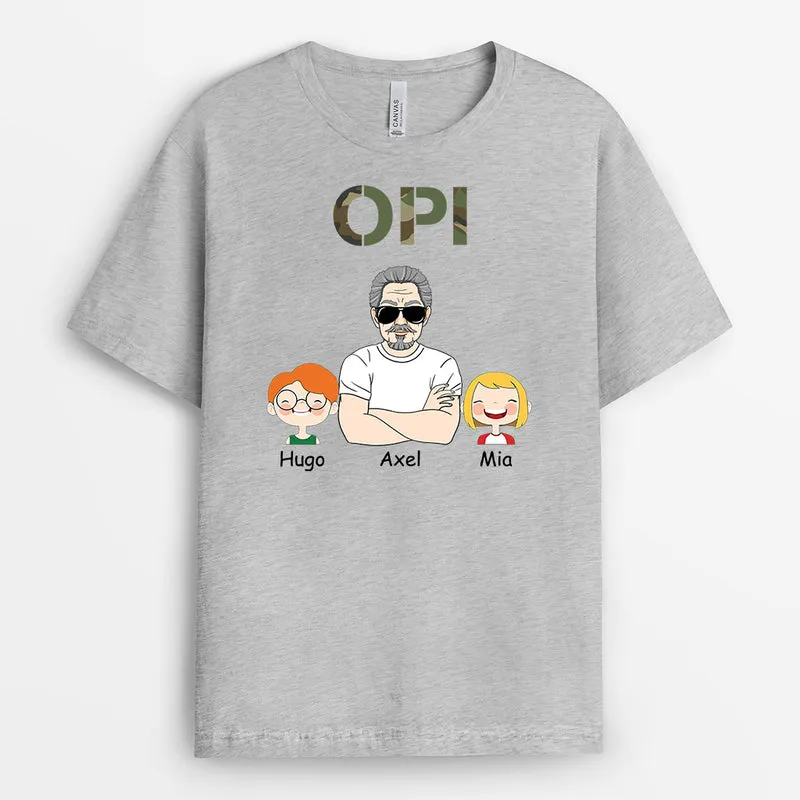 Cool Papa Kinder Camouflage - Personalisierte Geschenke | T-Shirt für Papa/Opa