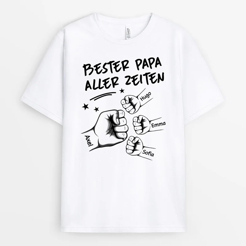 Bester Opa Papa Der Welt Cool - Personalisierte Geschenke | T-Shirt für Papa/Opa