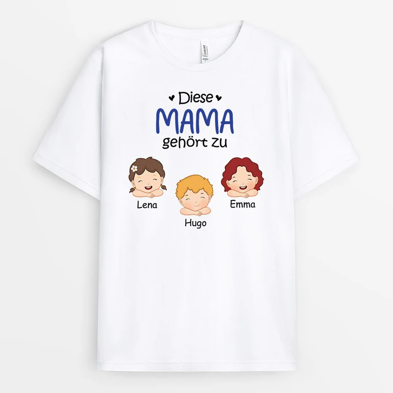 Diese Mama Oma Gehört Zu Lustig - Personalisierte Geschenke | T-Shirt für Mama/Oma