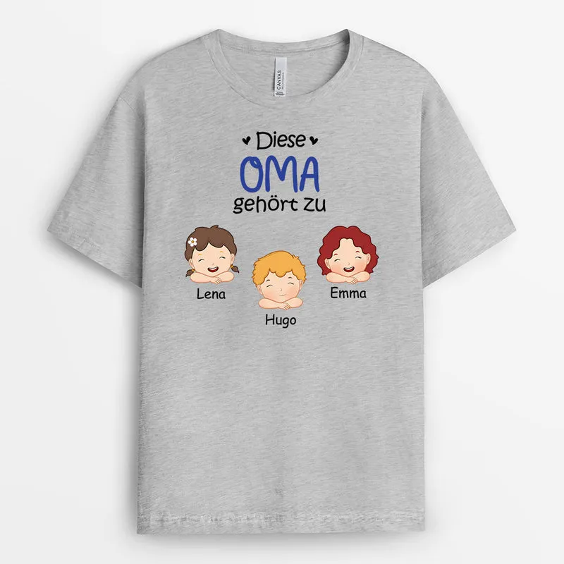 Diese Mama Oma Gehört Zu Lustig - Personalisierte Geschenke | T-Shirt für Mama/Oma