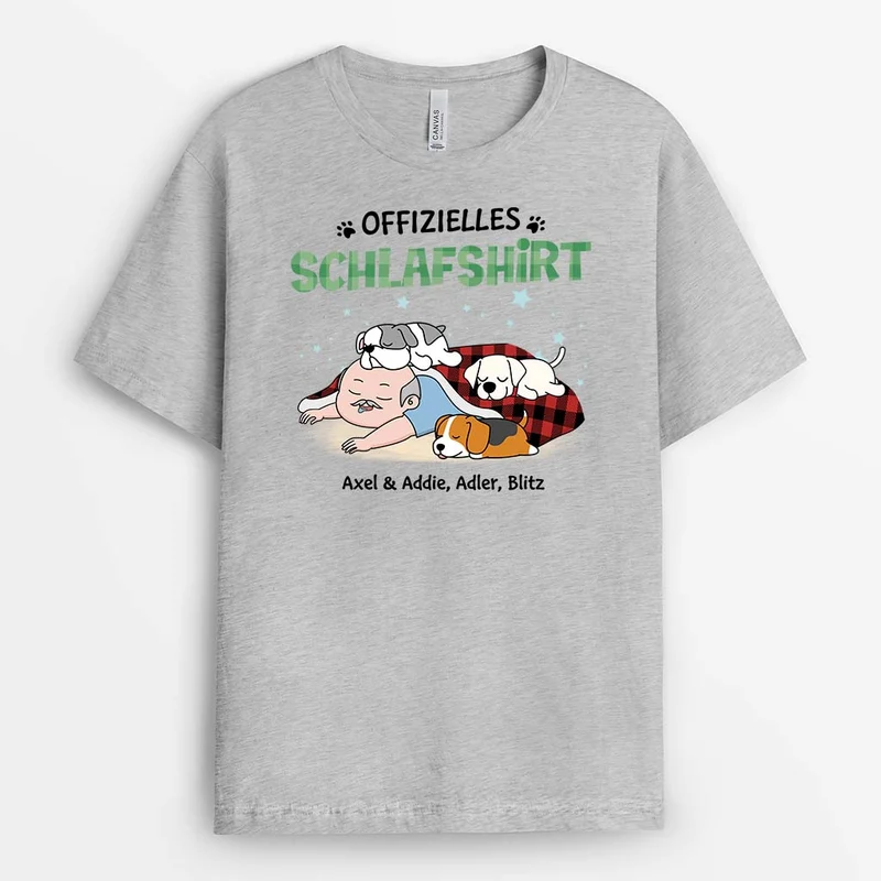 Offizielles Schlafshirt - Personalisiertes Geschenk | T-Shirt für Hundeliebhaber