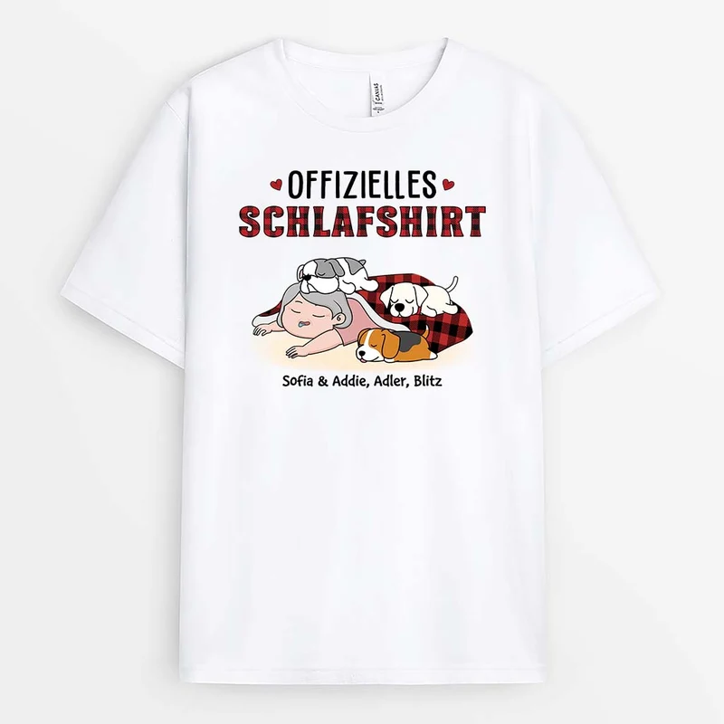 Offizielles Schlafshirt - Personalisiertes Geschenk | T-Shirt für Hundeliebhaber