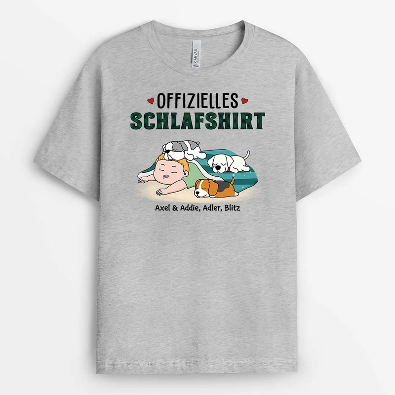 Offizielles Schlafshirt - Personalisiertes Geschenk | T-Shirt für Hundeliebhaber