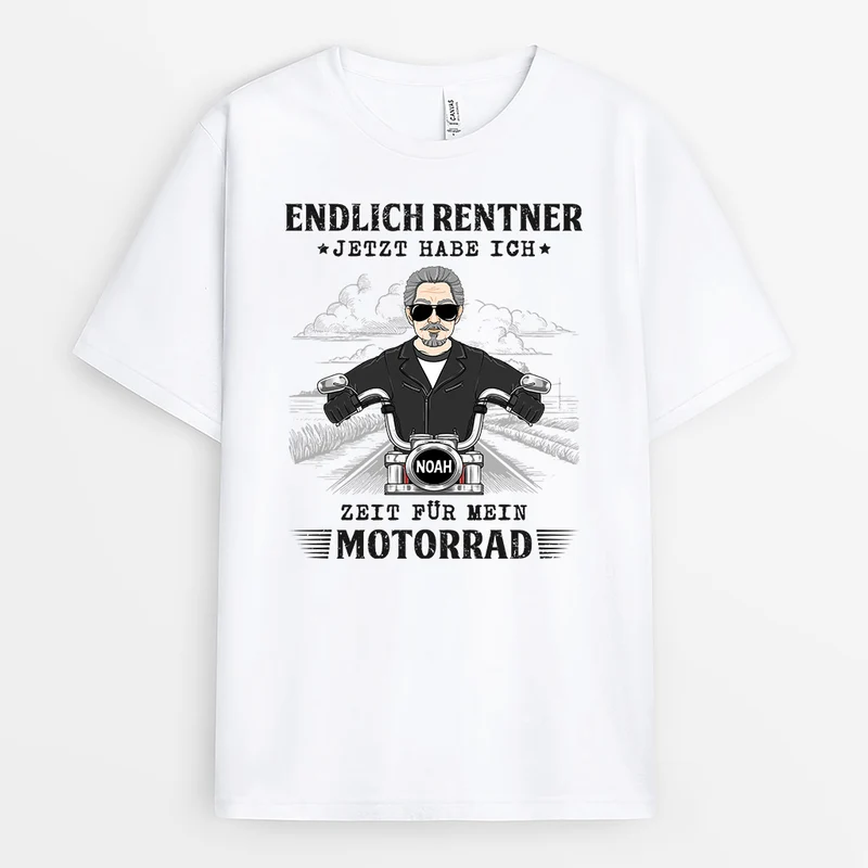 Endlich Renter Jetzt Habe Ich Zeit Für Mein Motorrad - Personalisiertes Geschenk | T-Shirt für Herren