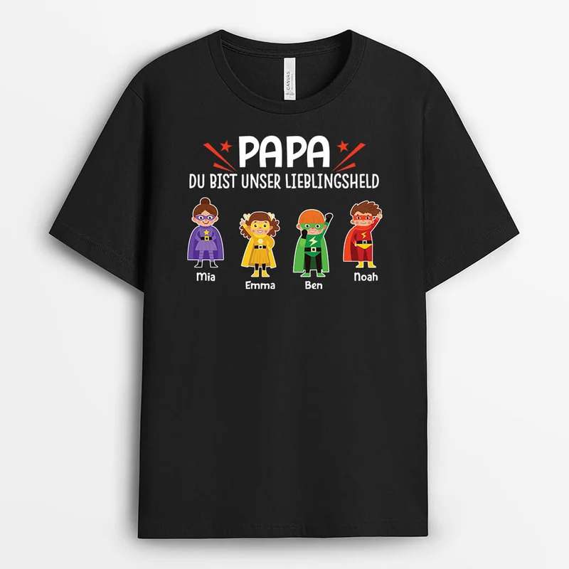 Du Bist Mein/Unser Lieblingsheld - Personalisiertes Geschenk | T-Shirt für Männer