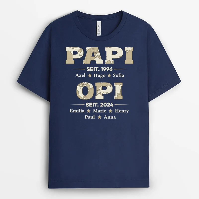 Papa Opa Sein - Personalisiertes Geschenk | T-shirt für Opas/Papas