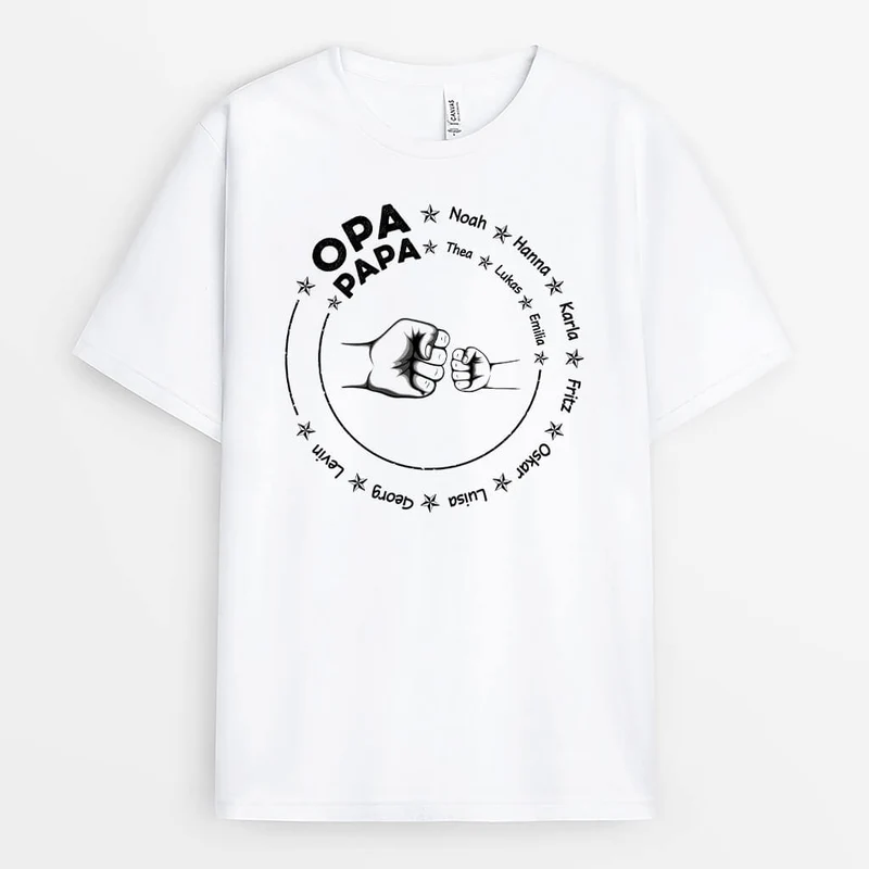 Opa Papa und Kinder Faust - Personalisiertes Geschenk | T-shirt für Opas/Papas
