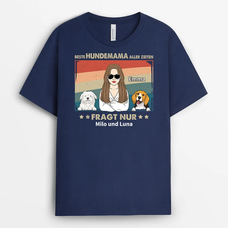 Der Beste Hundepapa Der Welt - Personalisiertes Geschenk | T-shirt für Hundeliebhaber