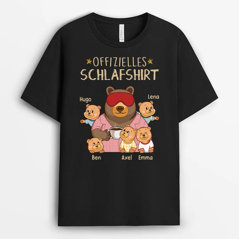 Offizielles Schlafshirt Bären - Personalisiertes Geschenk | T-shirt für Opas/Papas