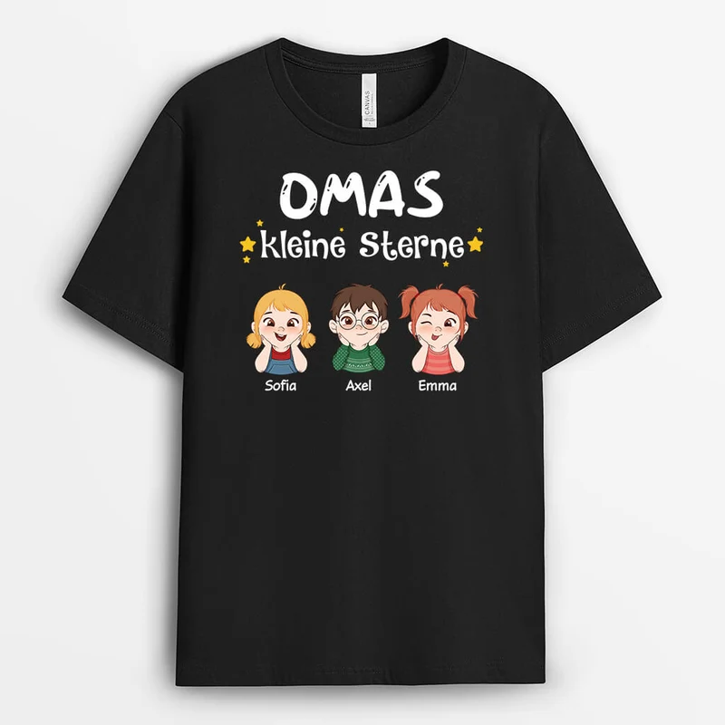 Papa/Opas Kleine Sterne - Personalisiertes Geschenk | T-shirt für Herren