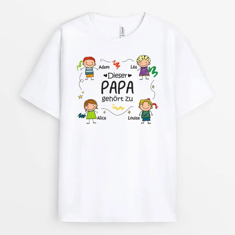 Dieser Opa Gehört Zu Mit Kinder Muster - Personalisiertes Geschenk | T-shirt für Opas
