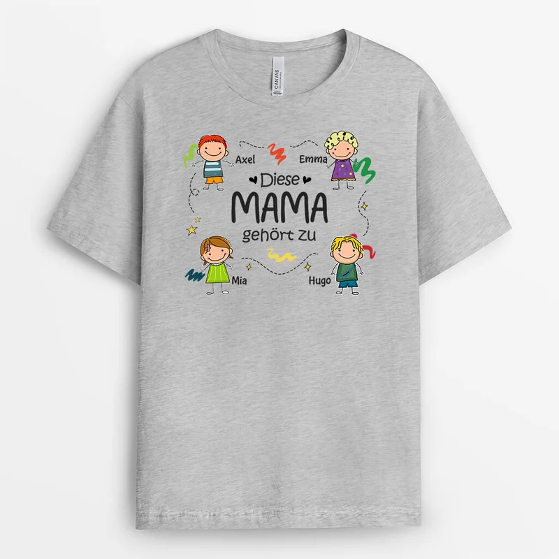 Diese Oma Gehört Zu Mit Kinder Muster - Personalisiertes Geschenk | T-shirt für Omas