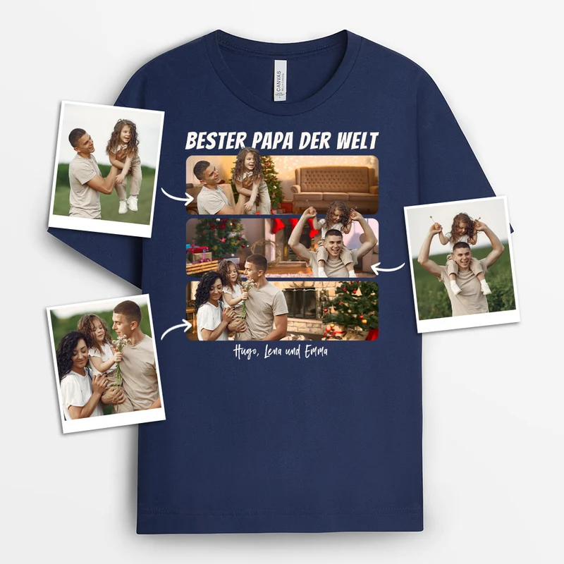 Der Beste Papa Aller Zeiten - Personalisiertes Geschenk | T-shirt für Papas
