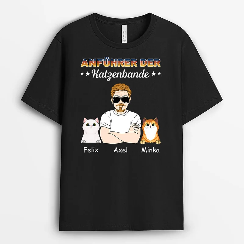 Anführer Der Katzenbande - Personalisiertes Geschenk | T-shirt für Katzenliebhaber