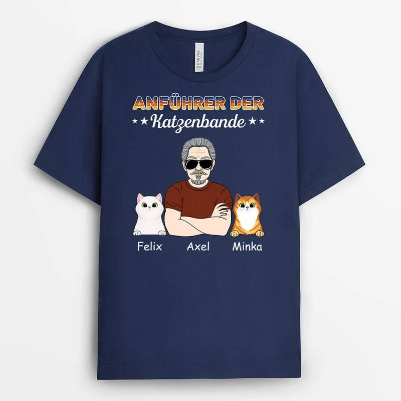 Anführer Der Katzenbande - Personalisiertes Geschenk | T-shirt für Katzenliebhaber