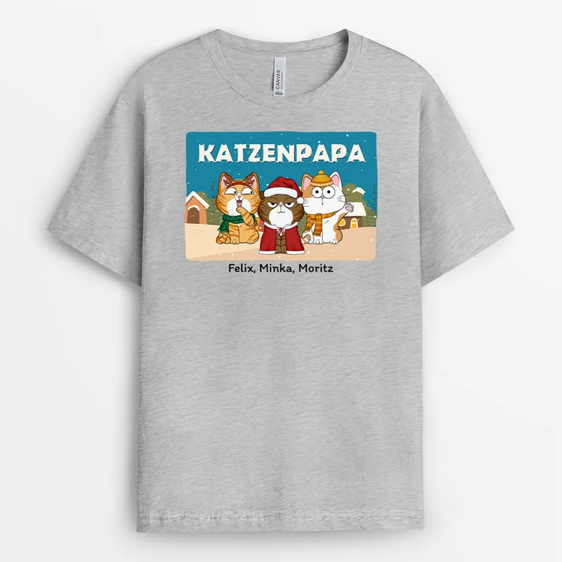 Süsse Katzenmama Süsser Katztenpapa Zu Weihnachten - Personalisiertes Geschenk | T-shirt für Katzenliebhaber