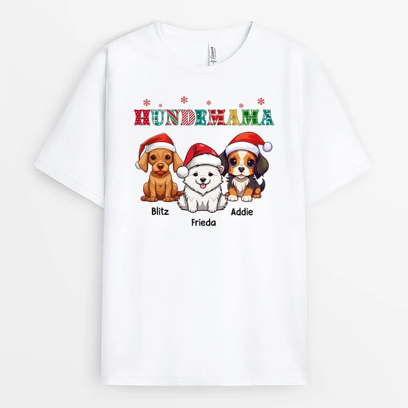 Hundemama Hundepapa Mit Süßen Hunden - Personalisiertes Geschenk | T-shirt für Hundeliebhaber