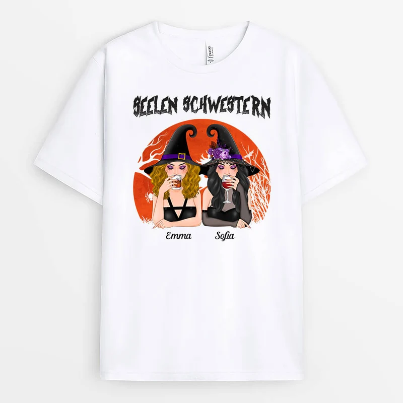 Seelen Schwestern Halloween - Personalisiertes Geschenk | T-shirt für Schwestern