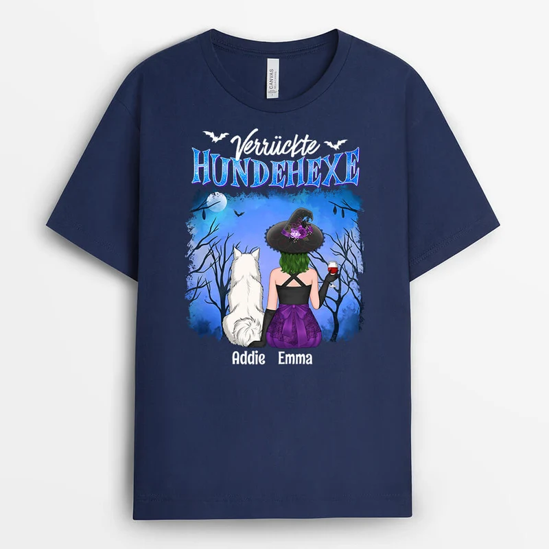 Verrückte Hundehexe - Personalisiertes Geschenk | T-shirt für Hundeliebhaber