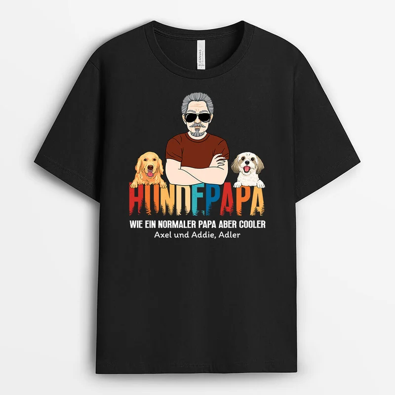 Cooler Hundepapa - Personalisiertes Geschenk | T-shirt für Hundeliebhaber