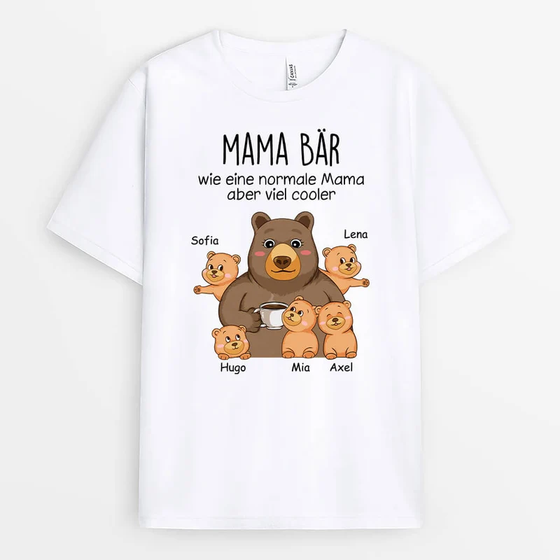 Oma Bär Wie Eine Normale Oma Aber Cooler - Personalisiertes Geschenk | T-shirt für Omas
