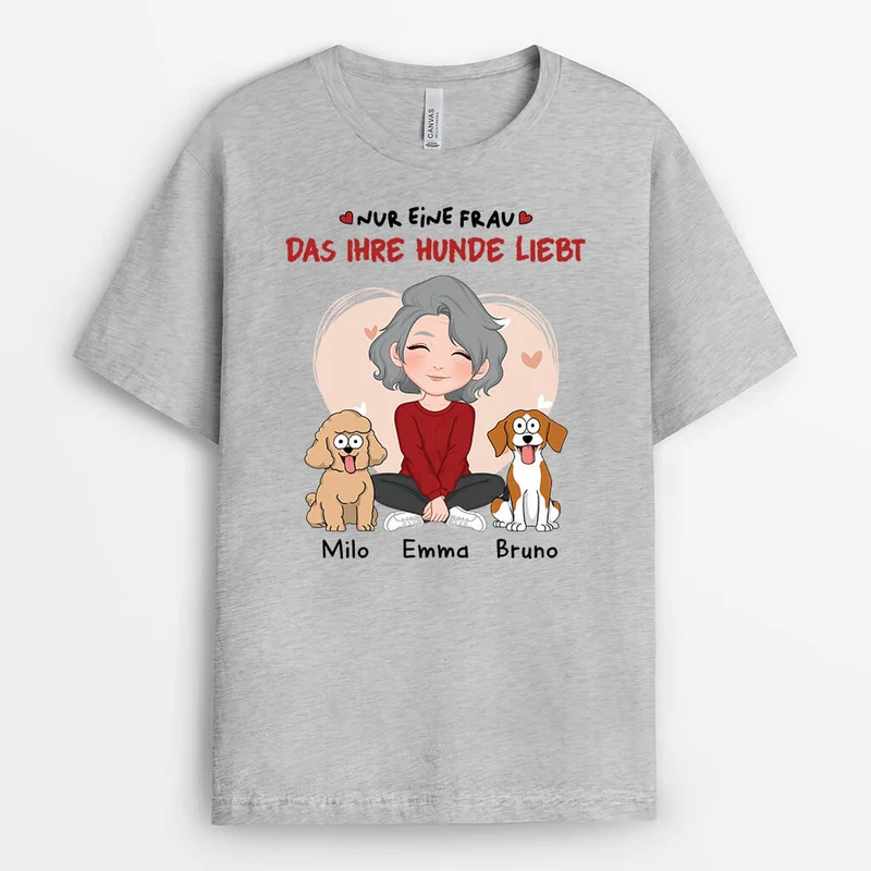 Nur Ein Mädchen Das Ihren Hund liebt - Personalisiertes Geschenk | T-shirt für Hundeliebhaber