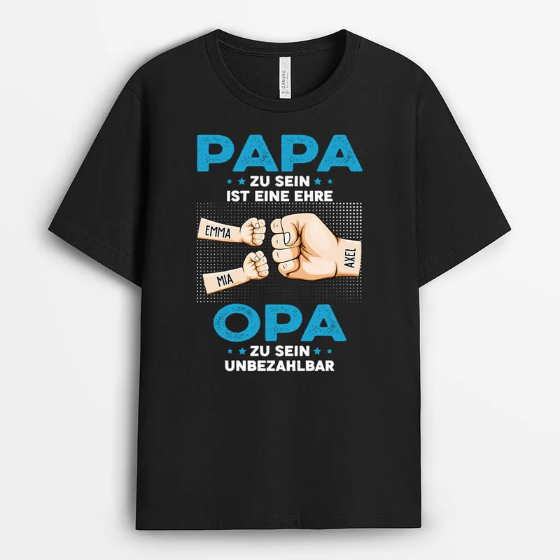 Papa Mit Fäusten - Personalisiertes Geschenk | T-shirt für Papas