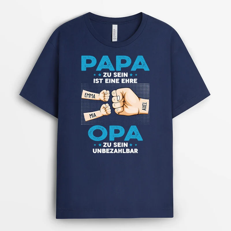 Papa Mit Fäusten - Personalisiertes Geschenk | T-shirt für Papas