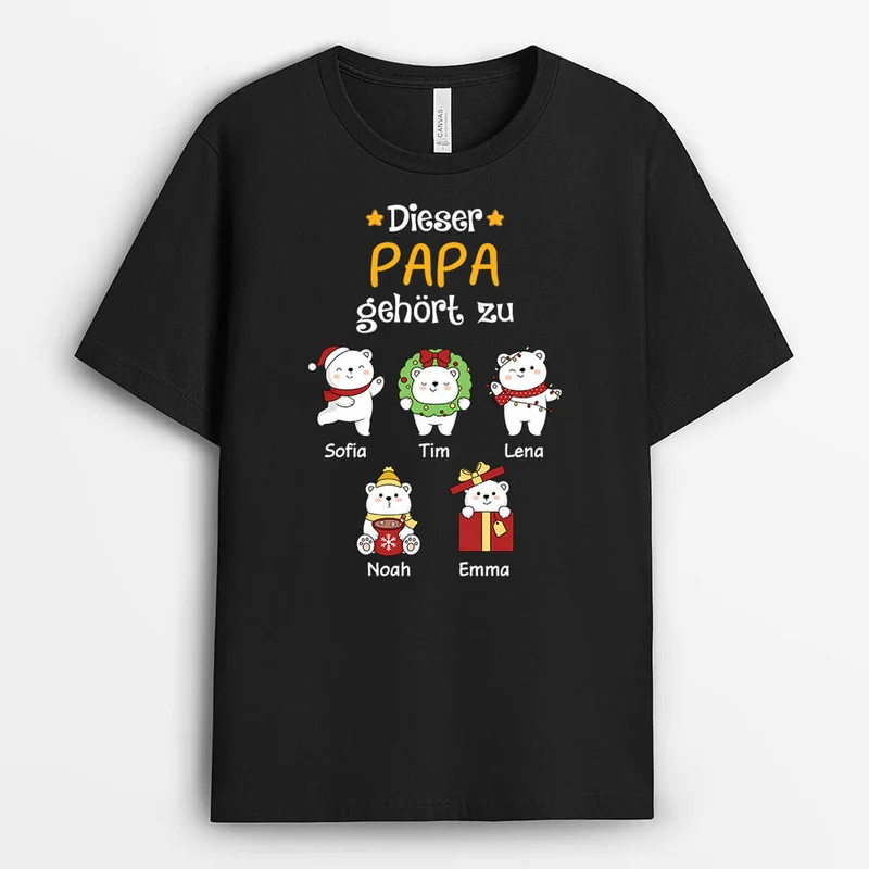 Papa Opa Gehört Zu Weißen Bären - Personalisiertes Geschenk | T-shirt für Papas/Opas