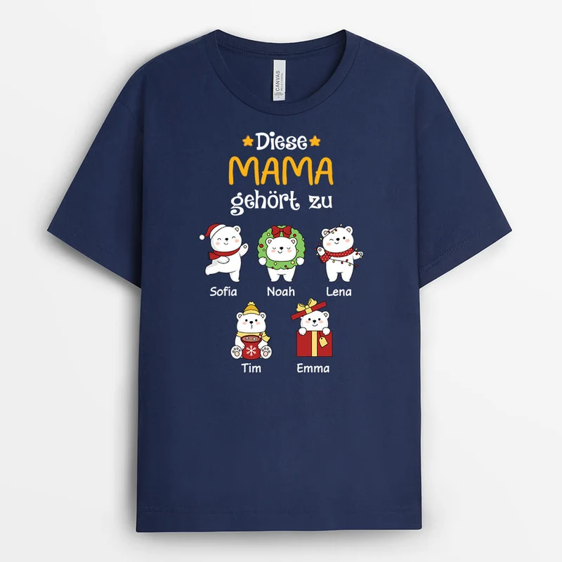Mama Oma Gehört Zu Weißen Bären - Personalisiertes Geschenk | T-shirt für Mamas/Omas
