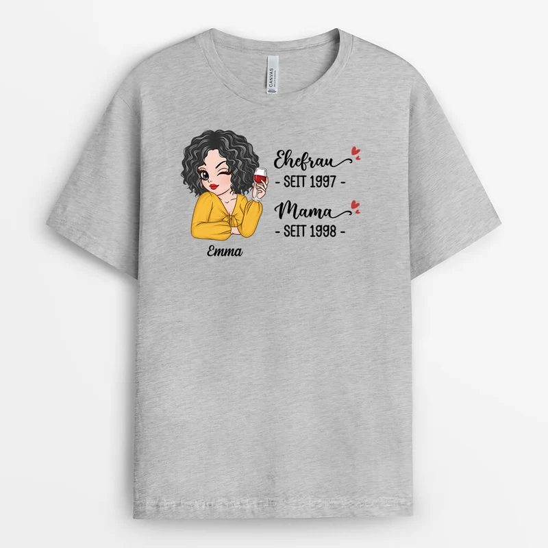 Ehefrau Mama Oma - Personalisiertes Geschenk | T-Shirt für Frauen
