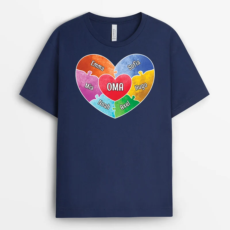Mama & Kinder Puzzle - Personalisiertes Geschenk | T-Shirt für Mamas