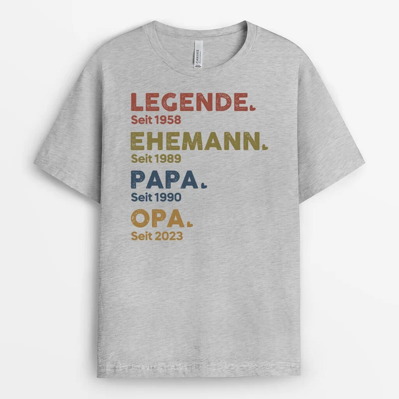 Legende Ehemann Papa Und Opa Seit - Personalisiertes Geschenk | T-shirt für Herren