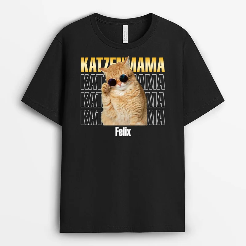 Katzenpapa, Katzenmama - Personalisiertes Geschenk | T-shirt für Katzenliebhaber
