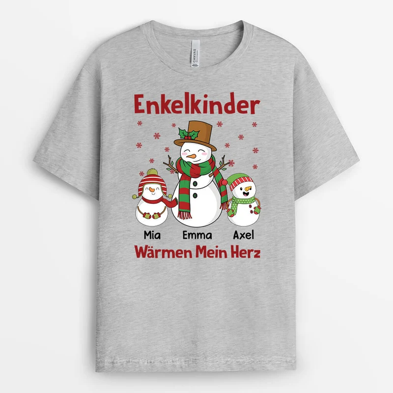 Meine Enkelkinder erwärmen mein Herz - Personalisiertes Geschenk | T-shirt für Großeltern