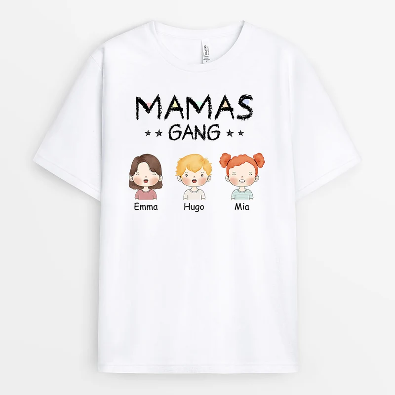 Mamas Gang Kinder Niedlich - Personalisierte Geschenke | T-Shirt für Mama/Oma