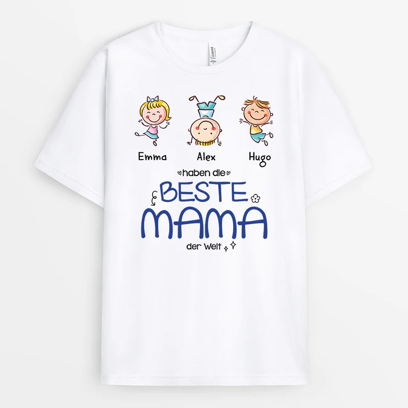 Beste Mama Der Welt - Personalisierte Geschenke | T-Shirt für Mama/Oma