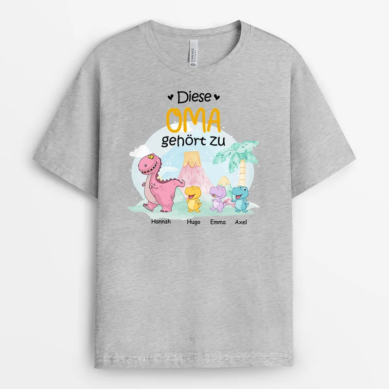 Diese Mama Oma Gehört Zu Saurier- Personalisierte Geschenke | T-Shirt für Mama/Oma