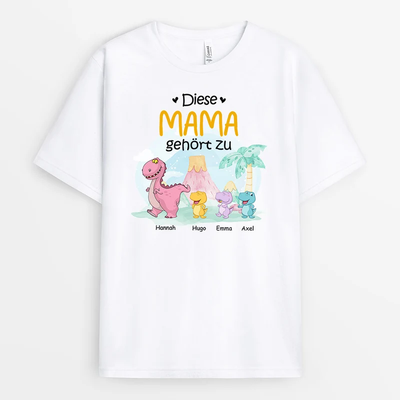 Diese Mama Oma Gehört Zu Saurier- Personalisierte Geschenke | T-Shirt für Mama/Oma