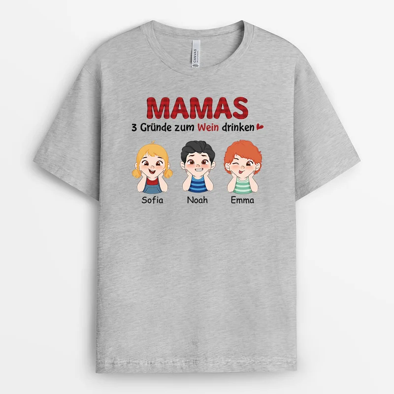 Papas Gründe Zu Wein - Personalisiertes Geschenk | T-shirt für Papas