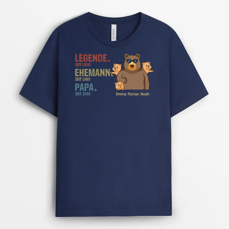 Legende Ehemann Papa Und Opa Seit Bär - Personalisiertes Geschenk | T-shirt für Herren