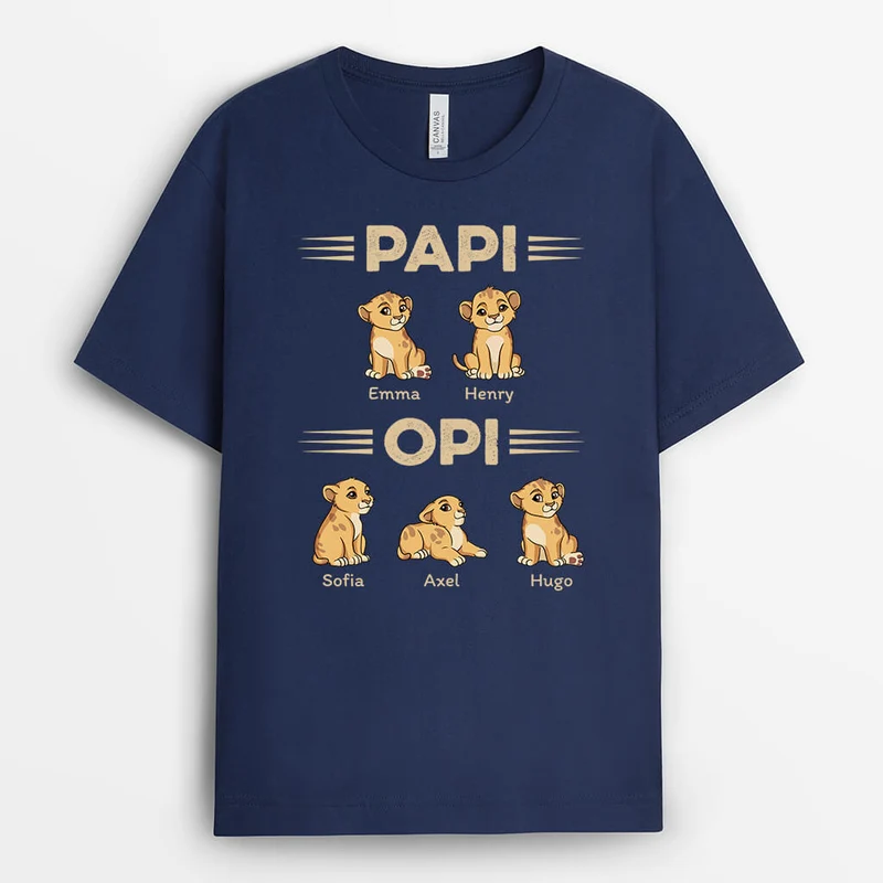 Papas/Opas Löwe - Personalisiertes Geschenk | T-shirt für Opas/Papas