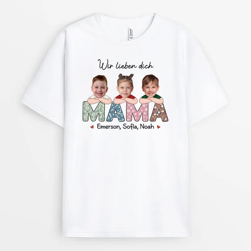 Wir Lieben Dich Mama/Oma - Personalisiertes Geschenk | T-shirt für Frauen