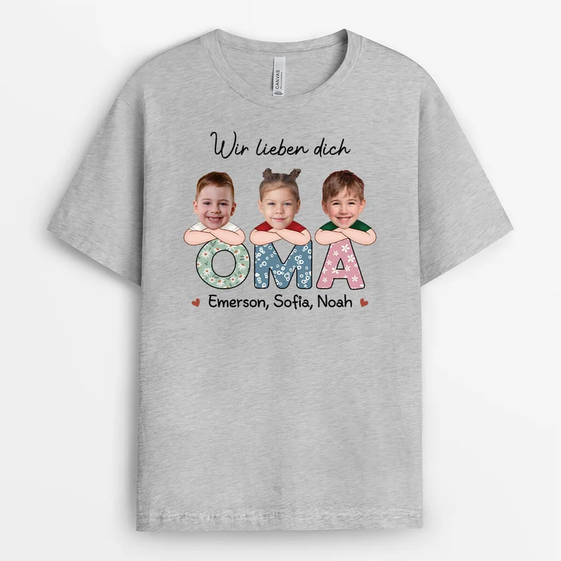 Wir Lieben Dich Mama/Oma - Personalisiertes Geschenk | T-shirt für Frauen