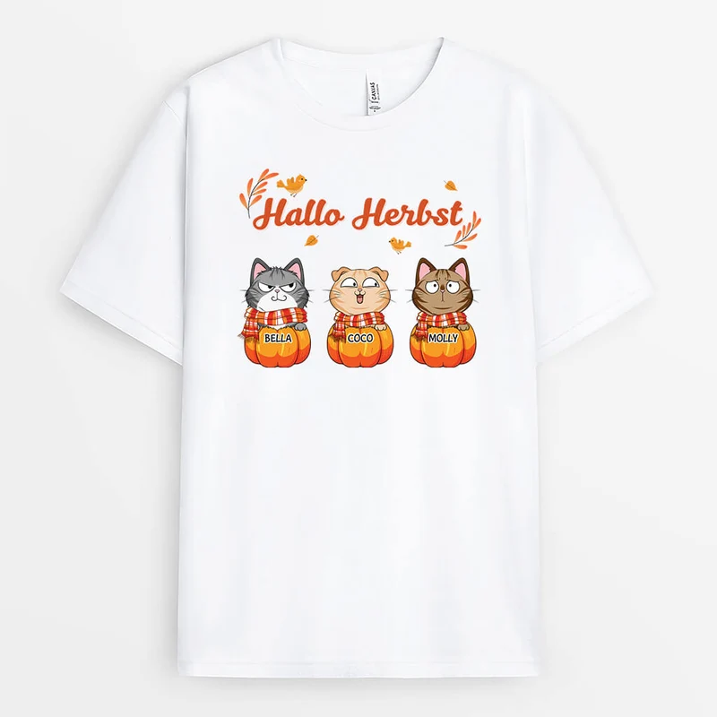 Hallo Herbst - Personalisiertes Geschenk | T-Shirt für den Herbst