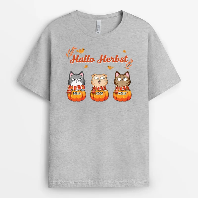 Hallo Herbst - Personalisiertes Geschenk | T-Shirt für den Herbst