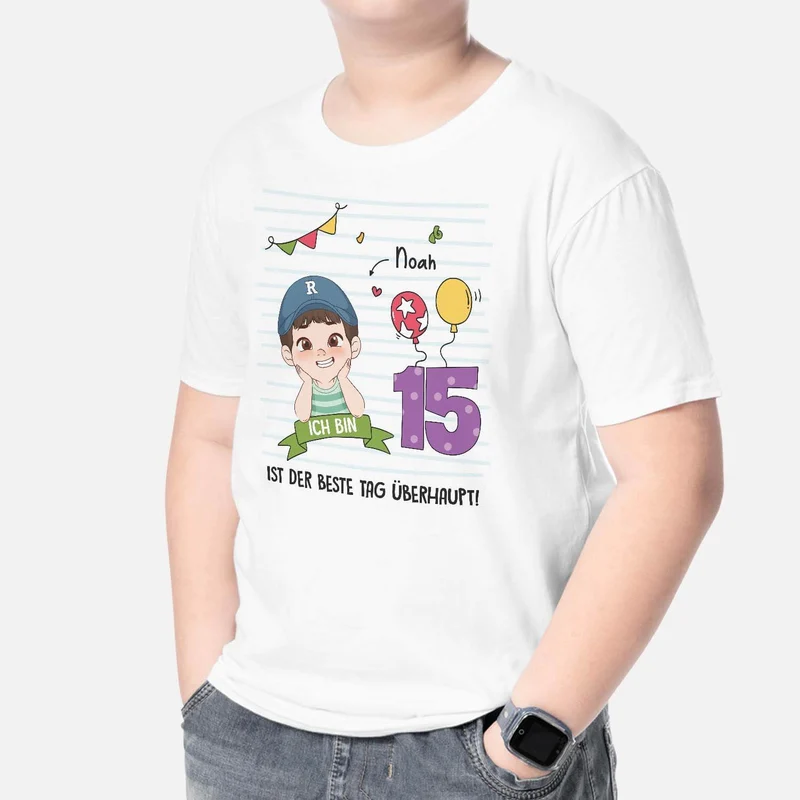 Ich Bin ... Jahre Alt - Personalisiertes Geschenk | T-Shirt für Kinder